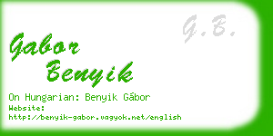 gabor benyik business card