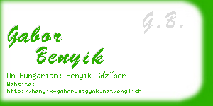 gabor benyik business card